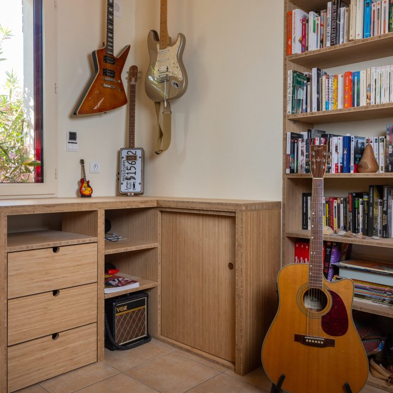 Amenagement en bois de bambou